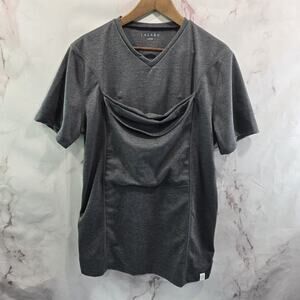 Lulabu Dad Shirt Size Large Gray Baby Wearing Carrying Carrier Sling Tee V